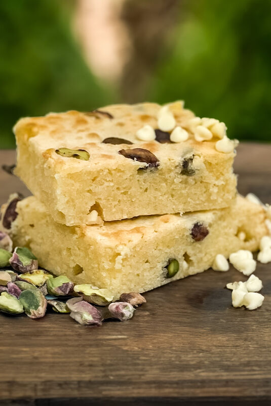 Tarta Blondie pistacho artesanal Mallorca